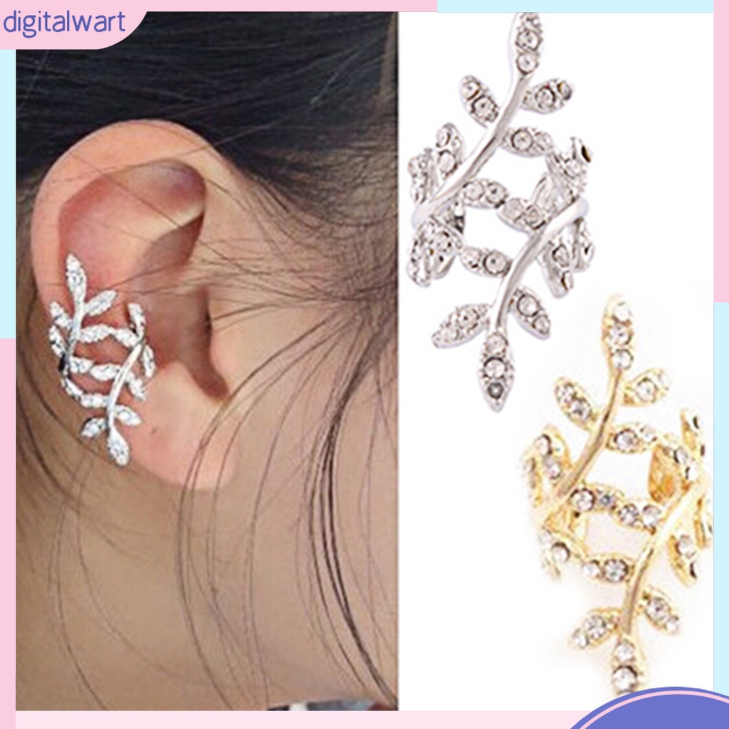 Khuyên vành tai đơn thiết kế hình chiếc lá duyên dáng cá tính dễ thương dành cho nữ