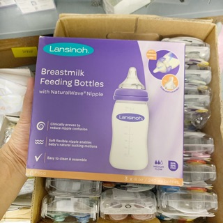 [BÁN SỈ, LẺ] Bình Lansinoh 240ml set 3 bình, hàng Mỹ chính hãng, mẫu hộp mới