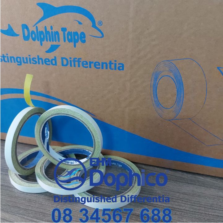 Băng dính 2 mặt vàng thêu bản rộng 10mm – Dùng trong công tác VPP, dán hồ sơ, bao thư, bưu thiếp, hộp quà tặng