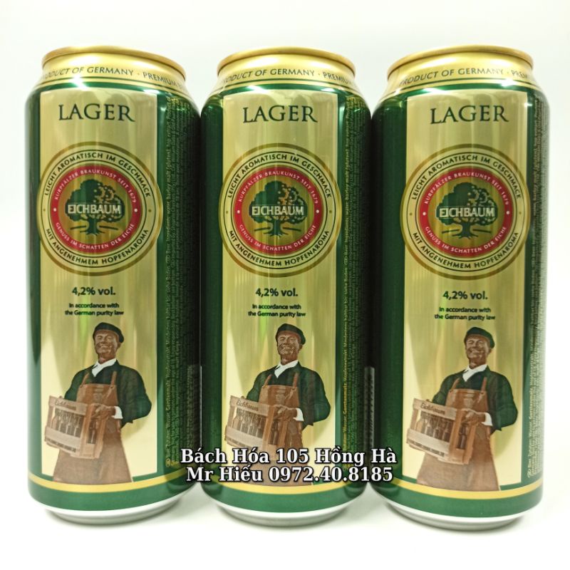 [Hỏa tốc] Bia cây sồi Eichbaur Lager 4,2% thùng 24 lon