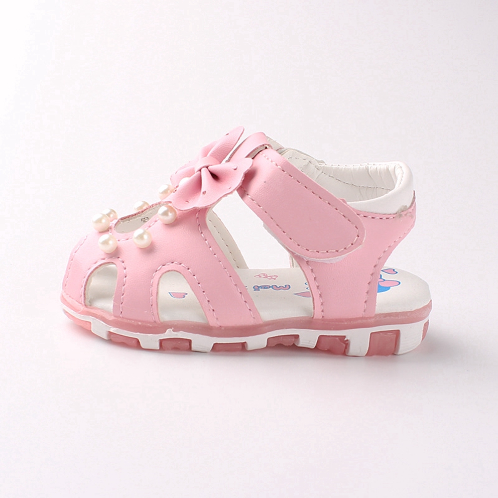 0-4 Years Newborn LED Shoes White Pearl Baby Sandals Hollow Love Girls Infant Toddler Shoes Sandals