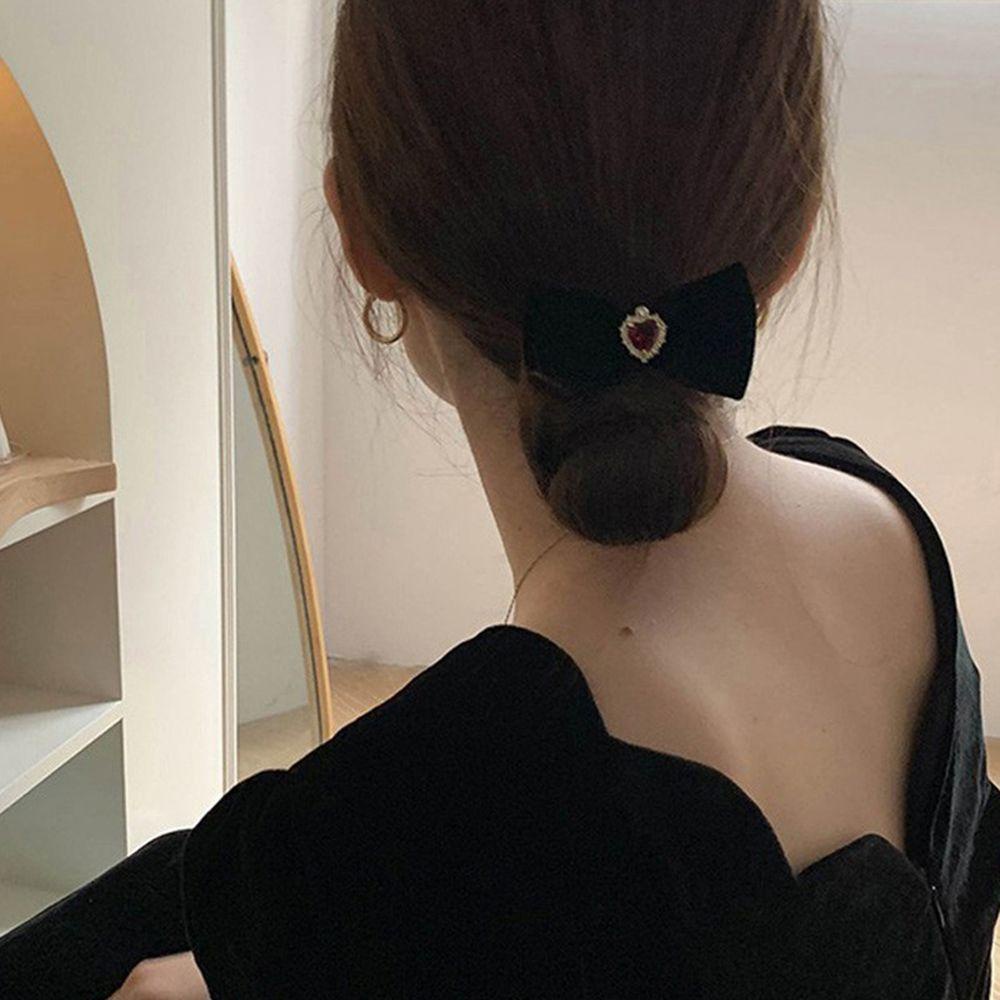 TWINKLE Kẹp Tóc Hình Nơ Đính Đá Phong Cách Vintage Thanh Lịch Dành Cho Nữ