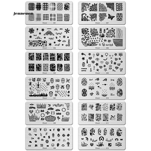 [Hàng mới về] Khuôn tạo họa tiết trang trí móng nhiều kiểu dáng kích thước 6x12cm
