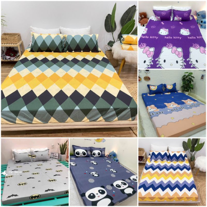 bộ drap ga gối cotton poly 1m6/1m8  ( chat chọn  mẫu) | BigBuy360 - bigbuy360.vn