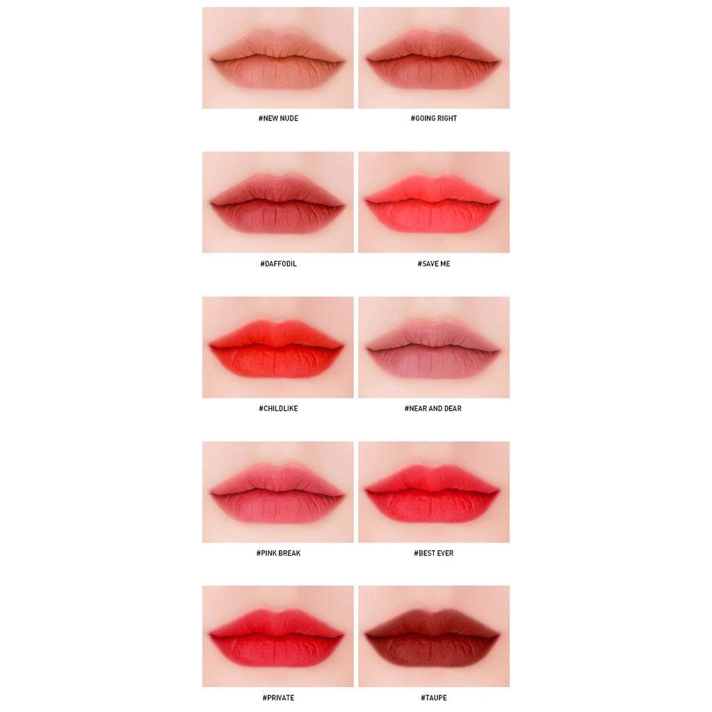 Son Kem Lì 3CE Màu Đỏ Lạnh Private 4g  Velvet Lip Tint