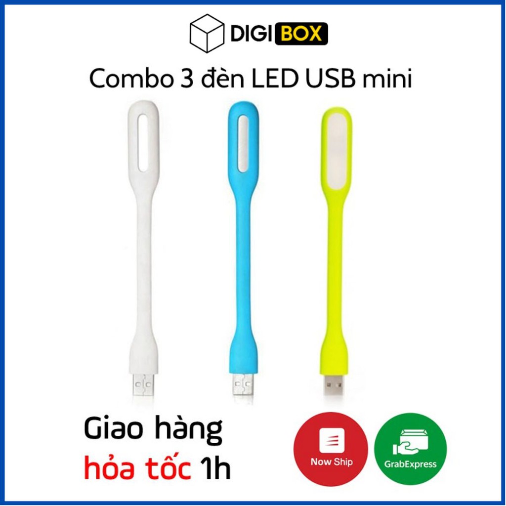 Combo 3 đèn Led USB mini đọc sách siêu sáng dùng cho máy tính, sạc dự phòng, giá rẻ