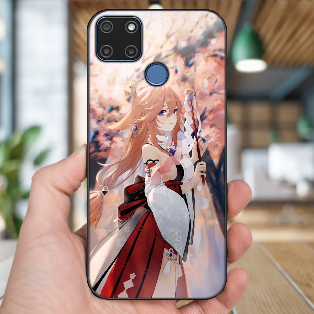 Ốp lưng Realme C12, C21Y viền đen in hình Yae Miko Genshin Impact