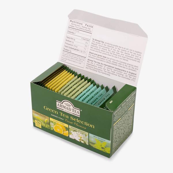 BST 4 vị Trà Xanh (Nhài, Chanh, Bạc Hà, Trà Xanh)  - Ahmad Green Tea Collection (túi lọc có bao thiếc - 20 túi/hộp)