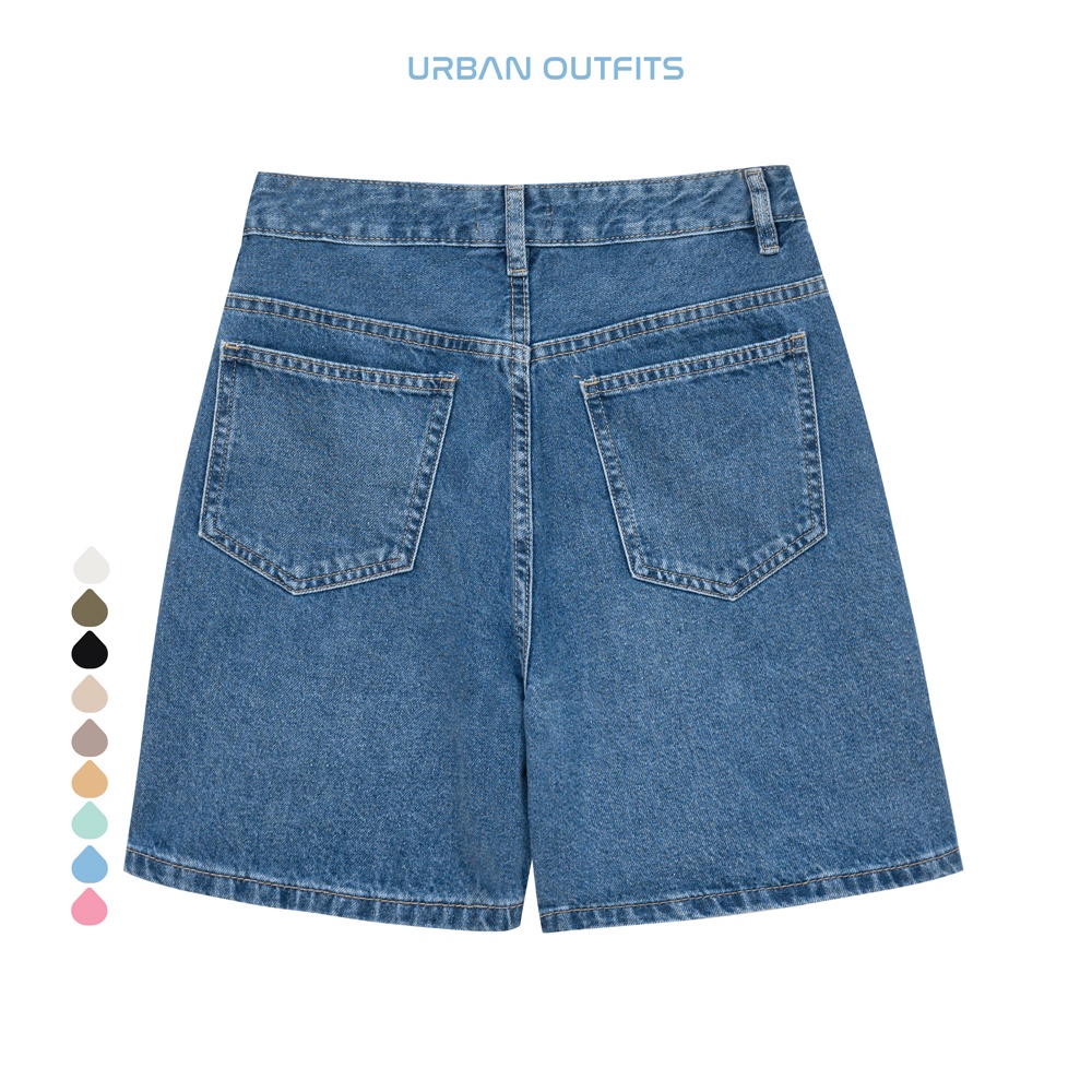 Quần Short Jean Nữ QJR105 Eo 60-70 URBAN OUTFITS Dáng Regular Chất Vải Denim Wash Kỹ Không Loang Màu