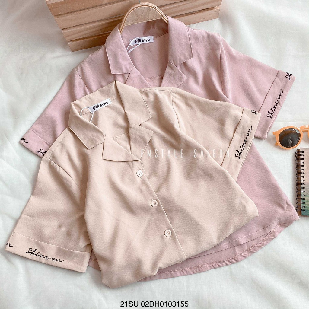 Áo sơ mi tay ngắn cổ vest thêu chữ ulzzang thời trang VM STYLE 22SU03DH0401 | BigBuy360 - bigbuy360.vn