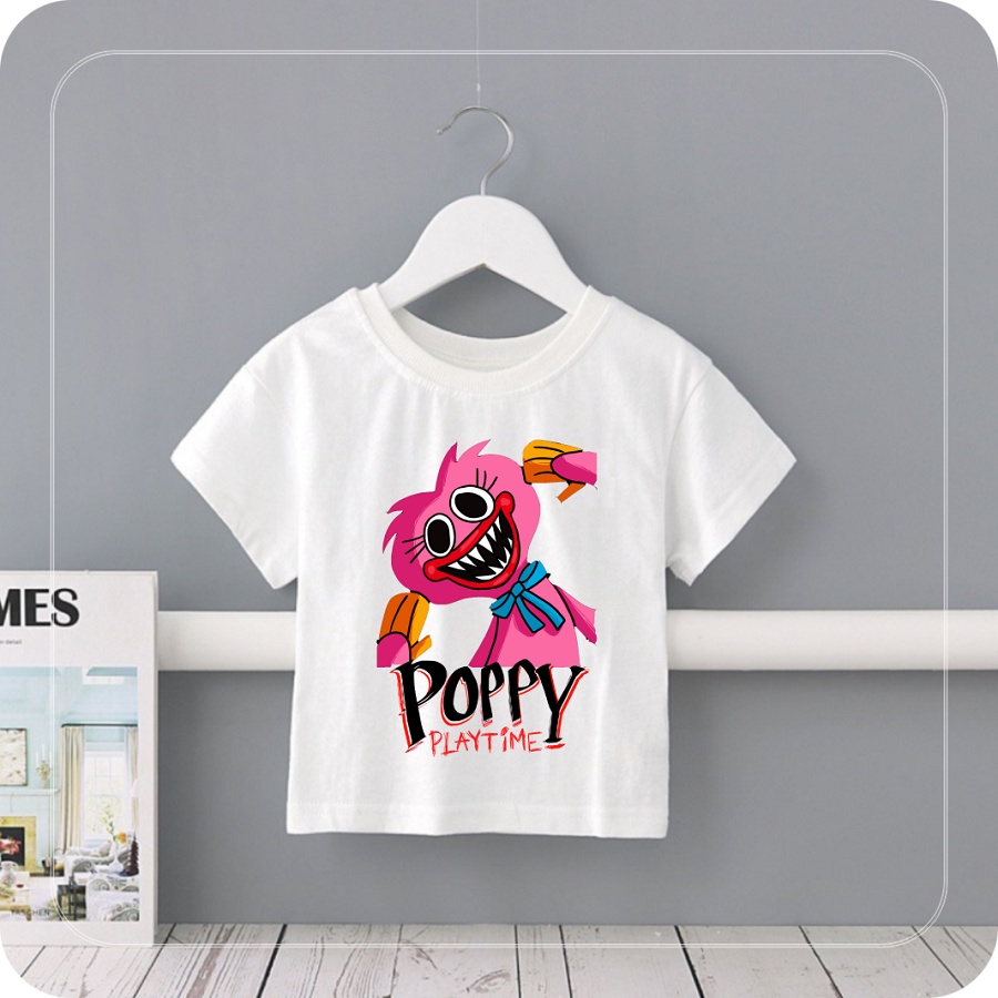 Áo Thun Poppy Playtime Huggy Wuggy màu trắng cho bé trai bé gái cực chất