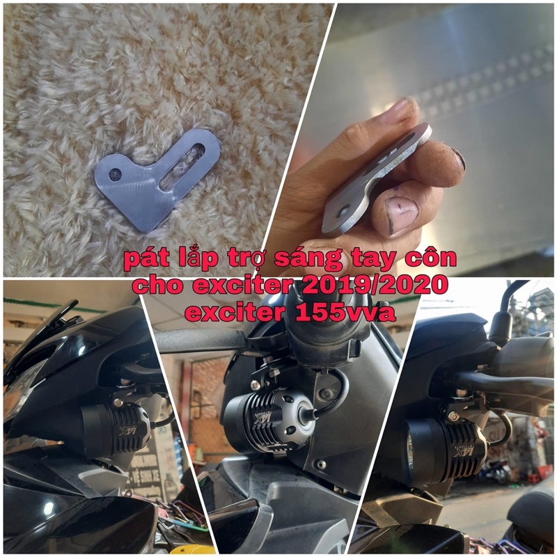Pát Lắp Trợ Sáng Tay Thắng Tay Côn cho xe Ex150 Ex155 chất liệu inox dày 3ly