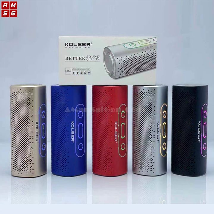 Loa Bluetooth Koleer S819. Hỗ Trợ Đèn LED Nháy Theo Điệu Nhạc, Âm Thanh Sống Động, Kiểu Dáng Trẻ Trung. Bảo Hành 12 TH