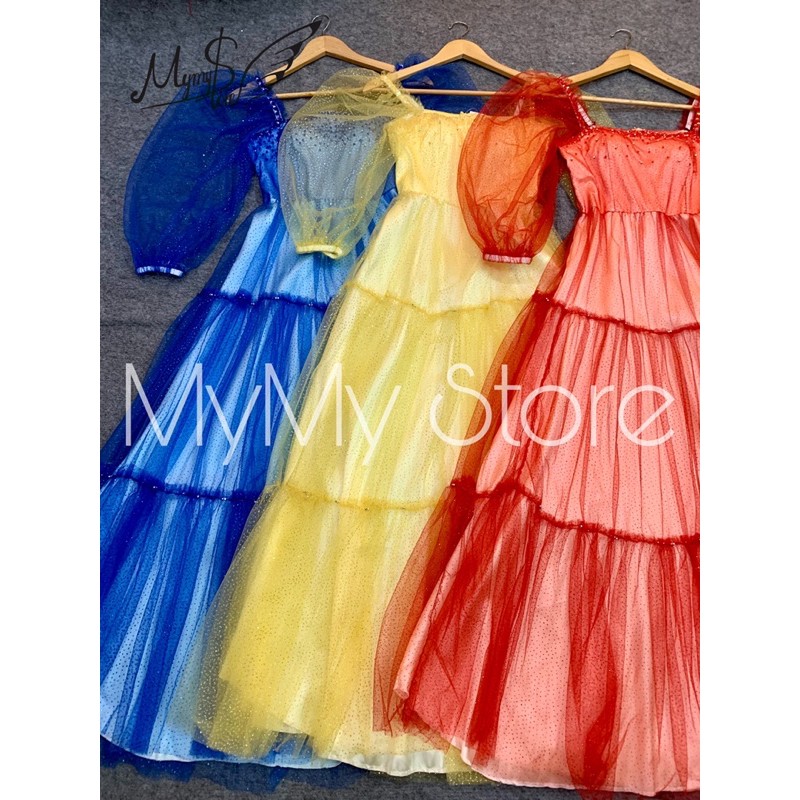Đầm maxi dạ hội lưới nhũ lấp lánh sang trọng TRIPBLE T DRESS -size M/L (kèm ảnh/video thật) MS144Y