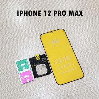 Combo kính cường lực phủ màn hình kính bảo vệ camera iPhone 12 Pro Max