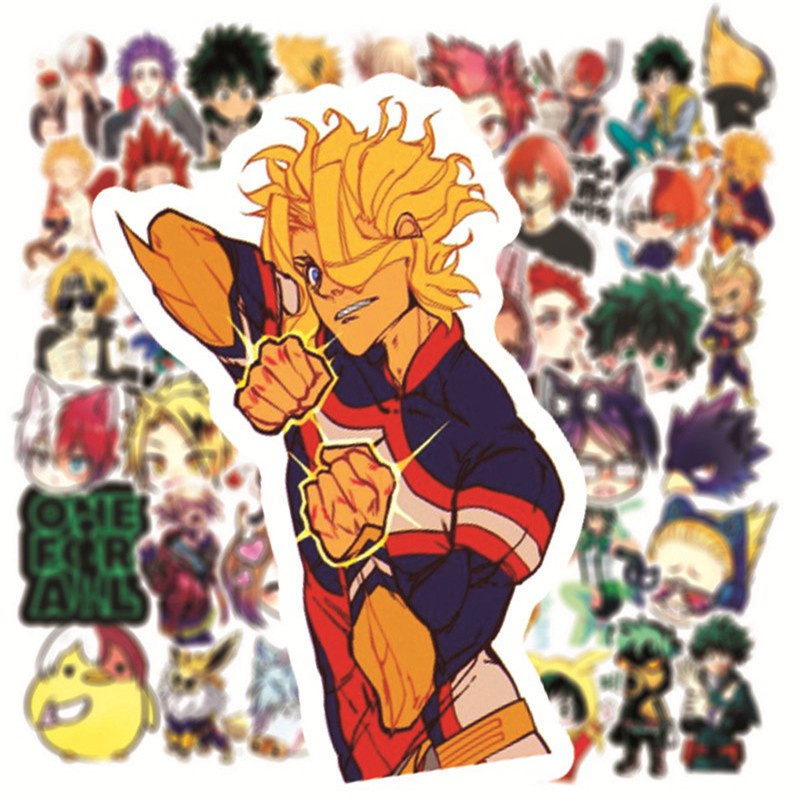 100/ 50/ 25/ 10 nhãn dán phong cách hoạt hình My Hero Academia trang trí laptop