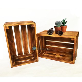 Thùng pallet gỗ thông đựng đồ trang trí homestay- Kệ decor đa năng (Size S/M, sơn màu vintage cổ điển - 5 màu lựa chọn)