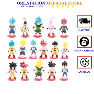 Lẻ Mô hình Anime nhân vật 7 viên ngọc rồng Dragon Ball Songoku Son Goku chibi dễ thuong 6cm Combo 16