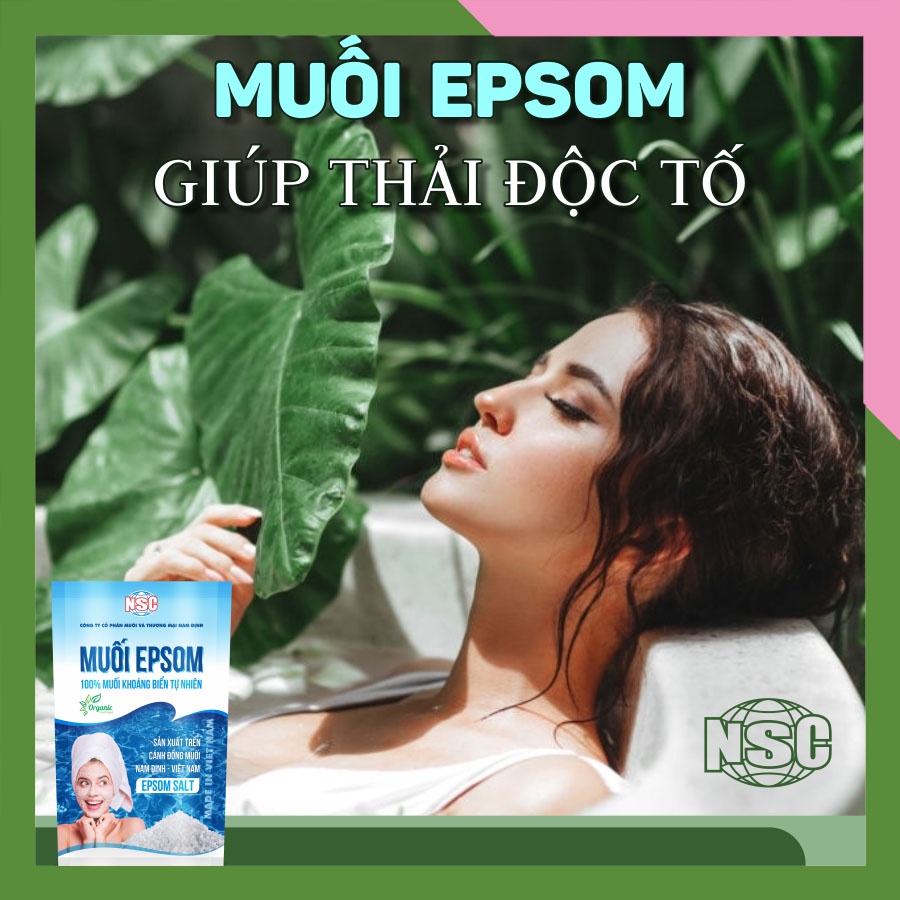 Combo 5 Bịch Muối tắm Epsom NSC khoáng chất tự nhiên giúp da khỏe làm đẹp hết đau đầu mêt mỏi xả stress 200g Healthy247