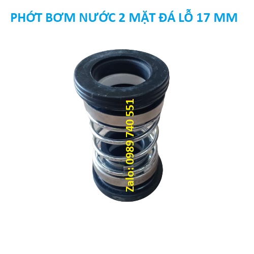 Phớt bơm tõm - bơm nước 2 mặt đá lỗ trục 17mm