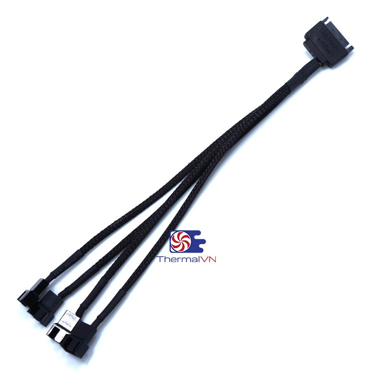 Dây cáp Sata to 4pin 1 ra 4 - Dùng được cho chân 3pin và 4pin, hỗ trợ cắm nguồn psu