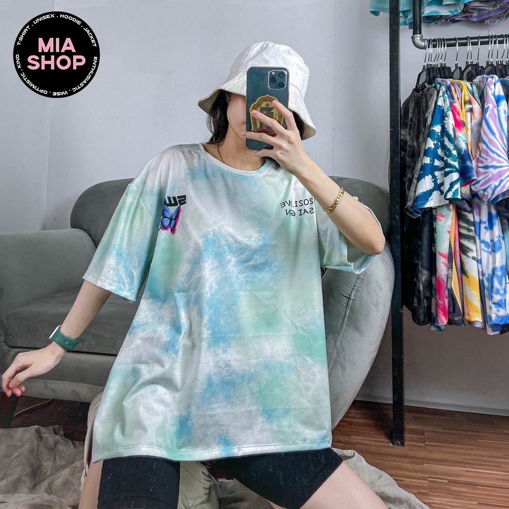 Áo thun tay lỡ MIA, Áo phông nữ form rộng dáng Unisex/Ulzzang, Loang màu mặc lẻ cặp nhóm hình SWE