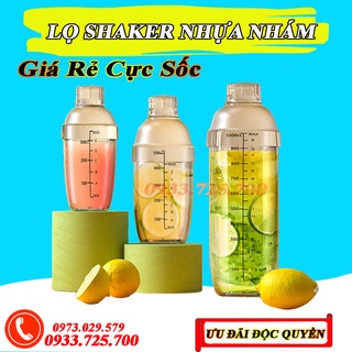Bình lắc pha chế shaker, bình lắc nhựa, bình lắc chia vạch 500ml - 700ml, nắp bình lắc, bình lắc trà sữa.