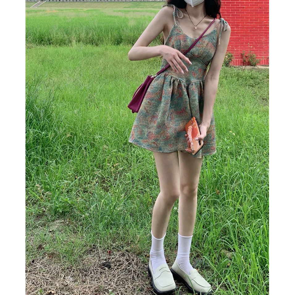 Đầm Hai Dây Kiểu Cổ Điển Thời Trang Mùa Hè Hàng Mới 2022