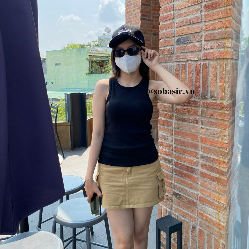 Chân váy chữ A kaki thiết kế túi hộp form body sexy Sobasic chất dày dặn có quần trong | BigBuy360 - bigbuy360.vn