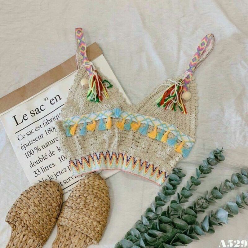 ÁO BRA REN TUA RUA THỔ CẨM ÁO ĐI BIỂN 2S | BigBuy360 - bigbuy360.vn