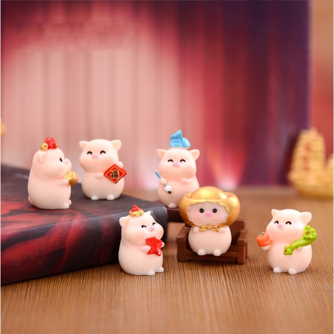 Mô hình heo hồng kim nguyên bảo trang trí tiểu cảnh, terrarium, DIY