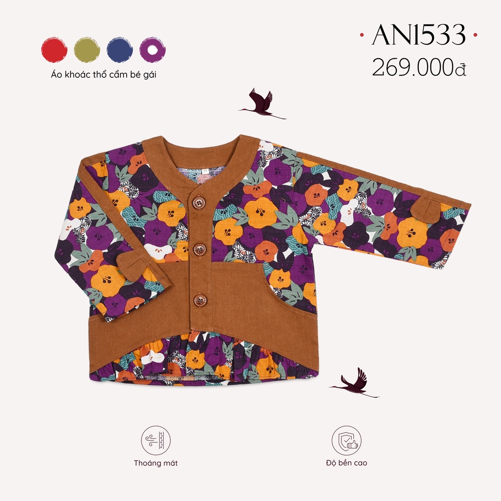 Áo Khoác Thổ Cẩm Bé Gái AN1533 - HELLO BnB