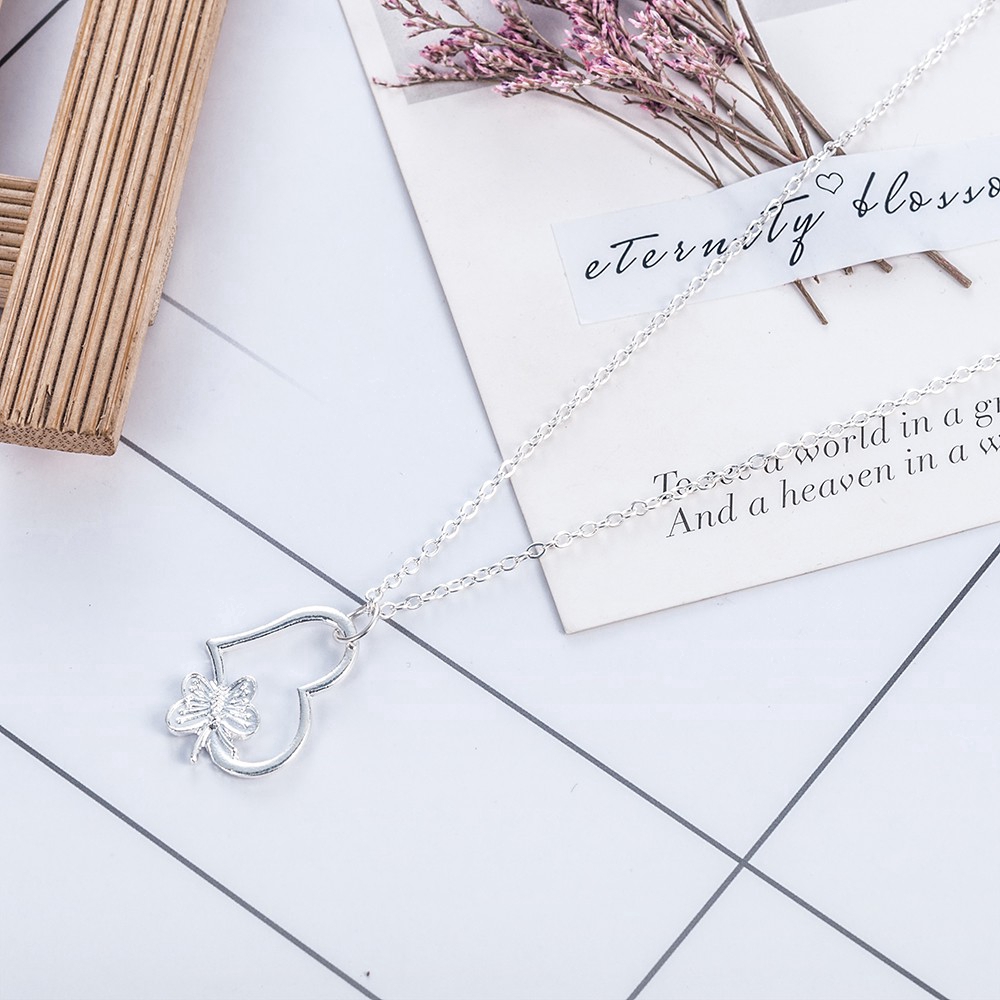 Dây chuyền nữ trang mặt trái tim đính đá pha lê xinh xắn