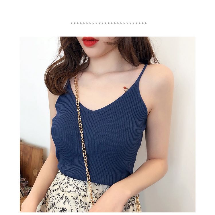 Áo Tank Top Dệt Kim Thiết Kế Đơn Giản Hợp Thời Trang