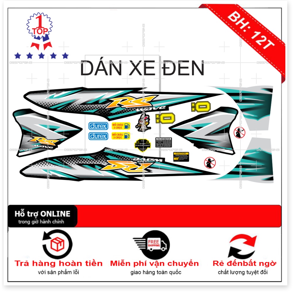 ( Quí khách vui lòng mang ra tiệm cho thợ dán ) Tem wave RS 2017