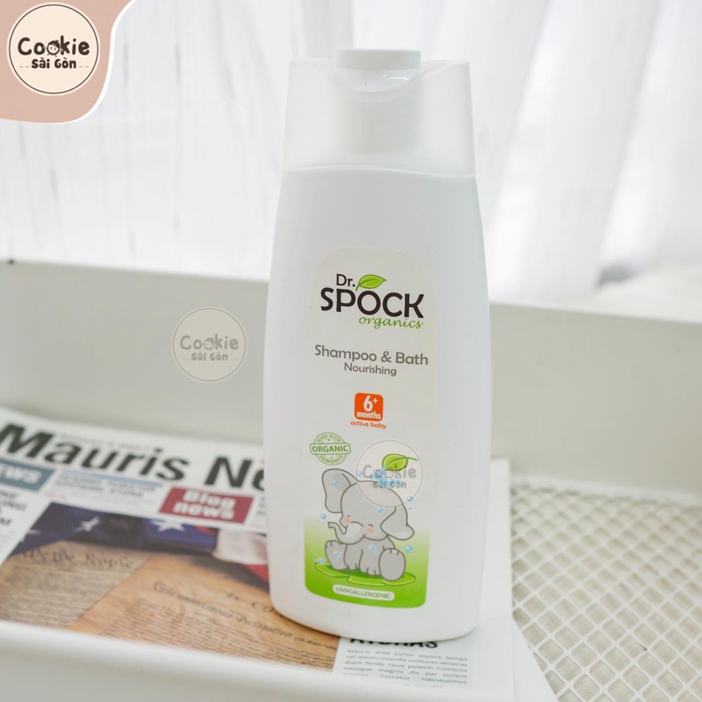 Sữa Tắm Gội  Dr.Spock Organic Ảm Bảo Vệ Sinh Để Bé - Trọng Lượng 400Ml