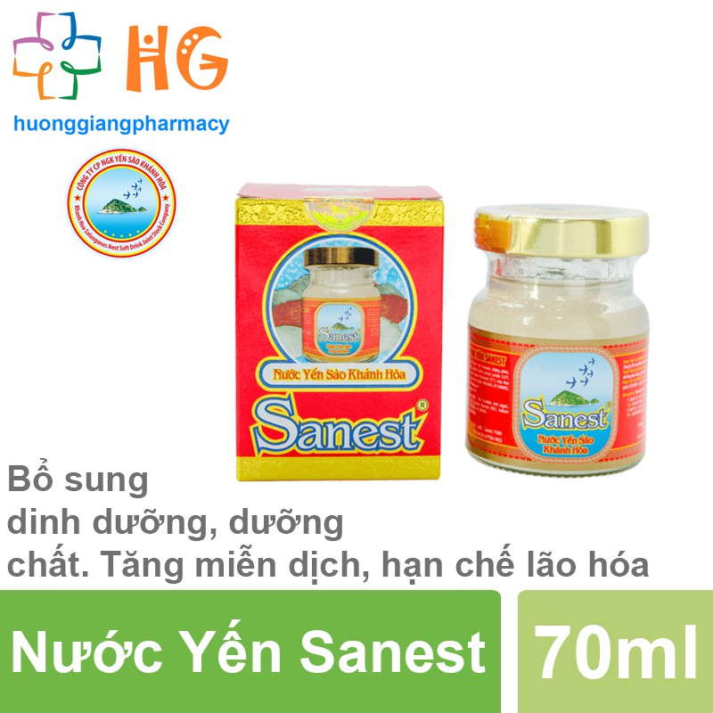Nước yến Sanest - Bổ sung dinh dưỡng, dưỡng chất. Tăng miễn dịch, hạn chế lão hóa, có đường  (Lọ 70ml)