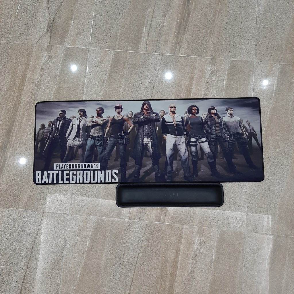 COMBO Lót chuột chơi game cỡ lớn mẫu PUBG04 80x30+kê tay bàn phím đen ngắn