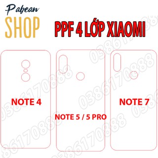 Dán lưng PPF 4 lớp chống va đập cho XIAOMI NOTE 4 / NOTE 5 / 5 PRO / NOTE 7
