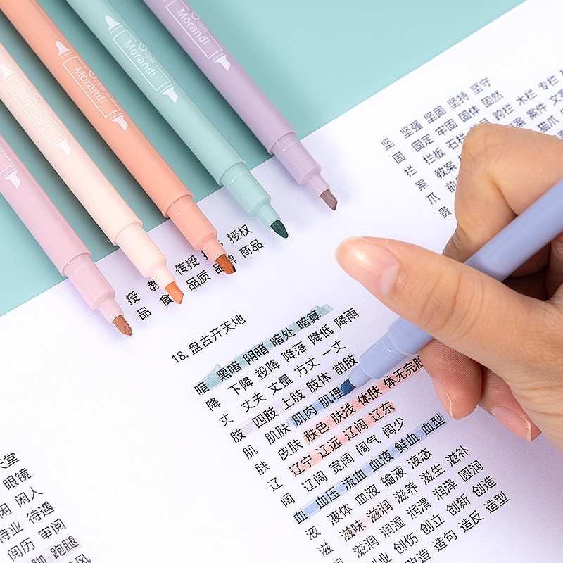 Bộ 6 bút đánh dấu màu sắc đầu mềm bảo vệ mắt