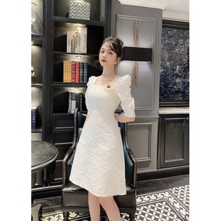 Váy Gấm Hoa kèm hoa cài