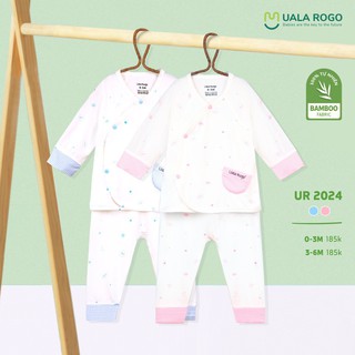 [chính hãng] Bộ quần áo sơ sinh cài chéo bamboo Ualarogo
