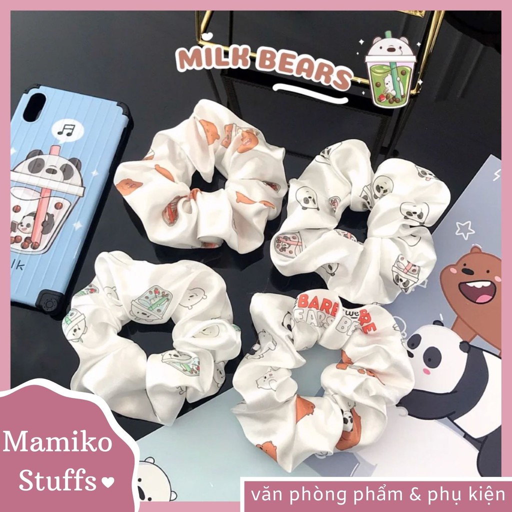 DÂY BUỘC TÓC, DÂY CỘT TÓC SCRUNCHIES WE BARE BEAR MILK