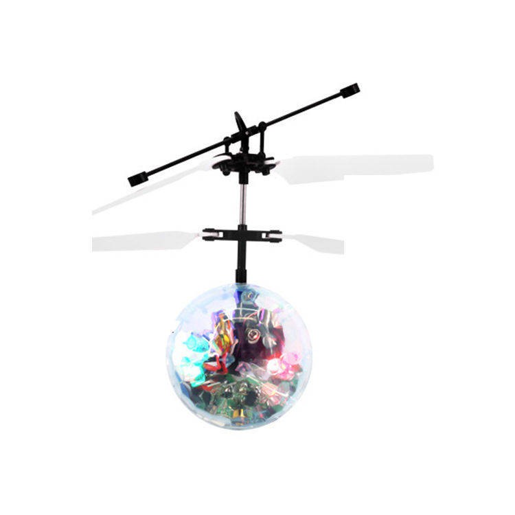 Flycam đồ chơi Máy bay cảm ứng quả cầu pha lê đầy màu sắc, khả năng chống rơi