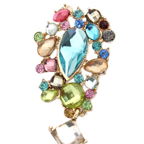 Cặp khuyên tai hình giọt nước đính đá quý nhân tạo lấp lánh sang trọng