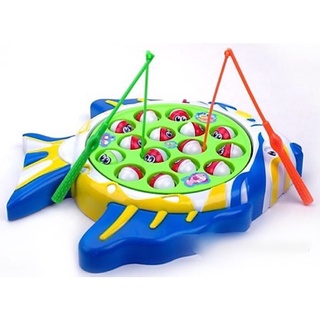 Vỉ đồ chơi câu cá 2 cần 15 cá dùng pin có nhạc . .
