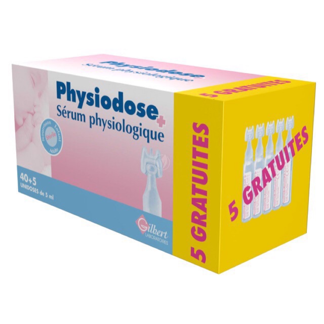 Nước muối sinh lý cho trẻ sơ sinh PHYSIODOSE Pháp, nước muối sinh lý 40x5ml - Monnie Kids