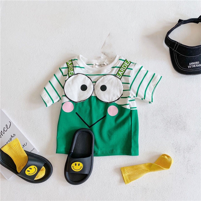Áo Thun Ngắn Tay Họa Tiết Hoạt Hình Thời Trang Mùa Hè Hàn Quốc Dành Cho Bé Trai 2023
