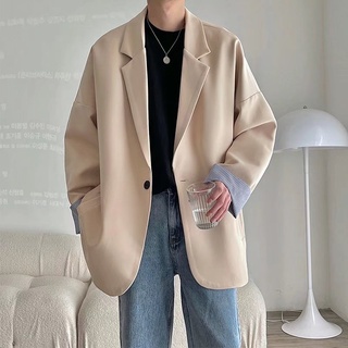 Áo khoác vest AFFLIGE dài tay dáng rộng màu trơn phong cách Hàn Quốc thời trang xuân thu cho nam