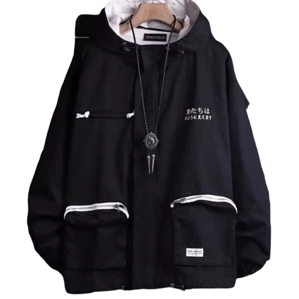 Áo Khoác Dù Bomber Unisex Phối Tay Cúc Bấm - ĐĂNG QUANG FASHION